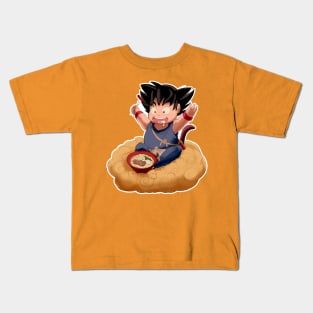 Kid Goku and the Flying Nimbus Kids T-Shirt